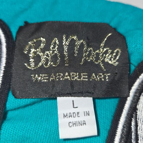 Bob Macke Womens L Wearable Art Tunic Top Embroidered Chevron Boho Casual Chic - Picture 8 of 9